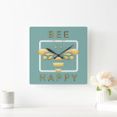 Bee Happy Schattigee Honeybee Apiarist Honey Shop  Vierkante Klok (Huis)