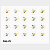 Bee Happy Script Ronde Sticker (Vel)