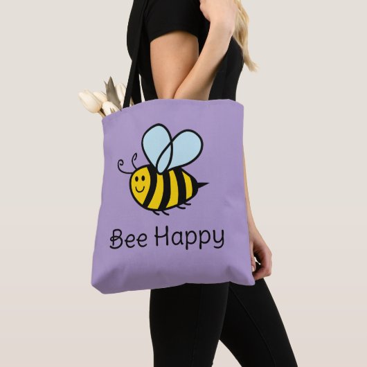 Bee Happy shoulder canvas tas voor apiarist (Dichtbij)