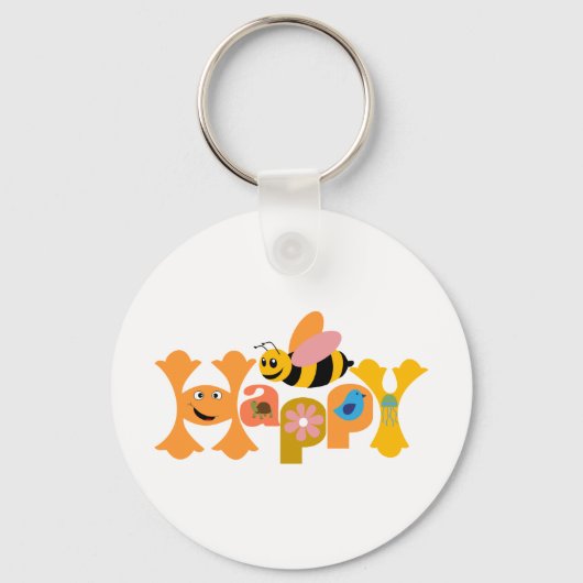 Bee Happy Sleutelhanger (Voorkant)