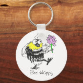 Bee Happy sleutelhanger (Voorkant)