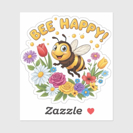 Bee Happy Sticker (Vel)