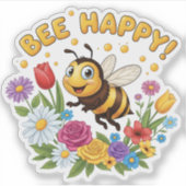 Bee Happy Sticker (Voorkant)