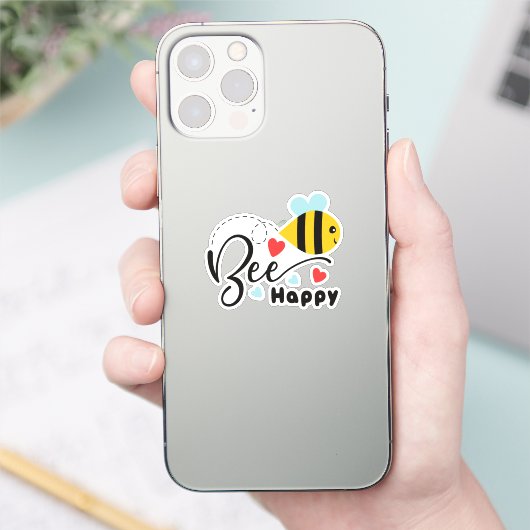 Bee Happy Sticker (Telefoon)