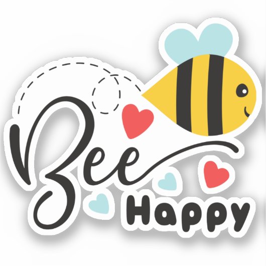 Bee Happy Sticker (Voorkant)