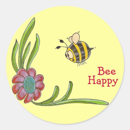 Bee Happy Sticker (Voorkant)