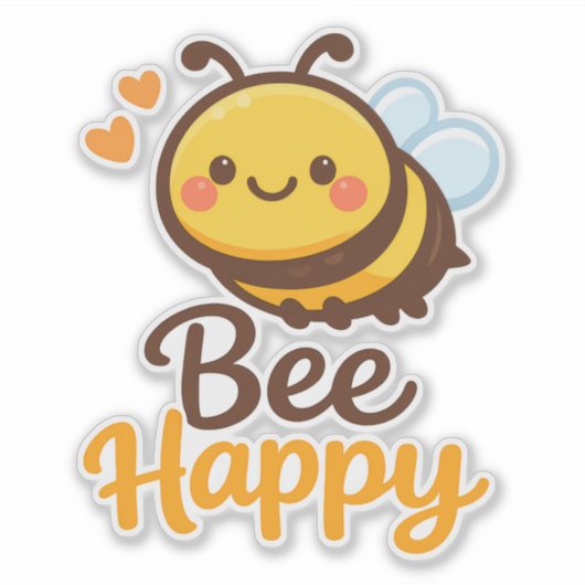 Bee Happy Sticker (Voorkant)