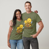 Bee Happy Sticker - Schattigee bijen delen Ramen T-shirt (Unisex)