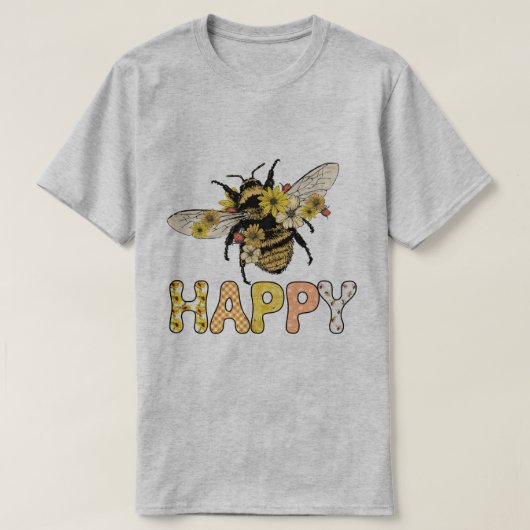 Bee Happy  Subliving T-shirt (Design voorkant)
