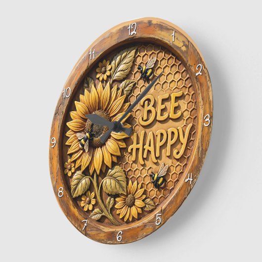 Bee Happy Sunflower Garden Grote Klok (Hoek)