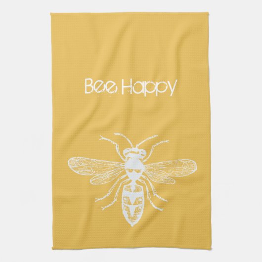 Bee Happy Theedoek (Verticaal)