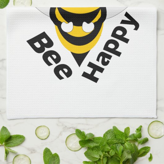 Bee Happy Theedoek (Gevouwen)