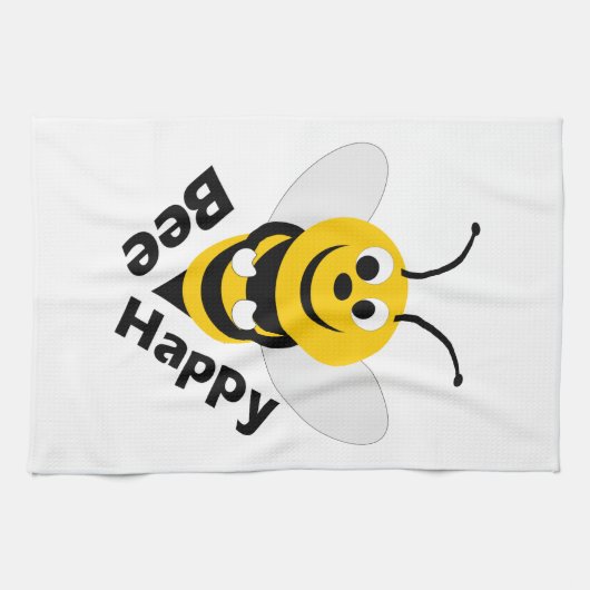 Bee Happy Theedoek (Horizontaal)