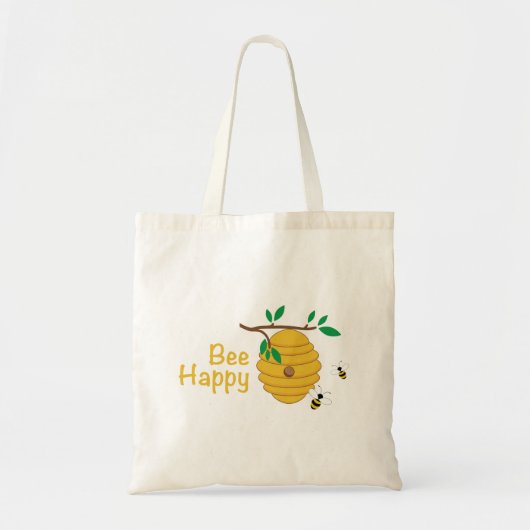 Bee Happy Tote Bag (Voorkant)