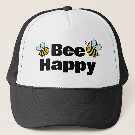 Bee Happy trucker hoed voor imker Trucker Pet (Voorkant)