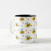 Bee Happy Tweekleurige Koffiemok (Voorkant links)