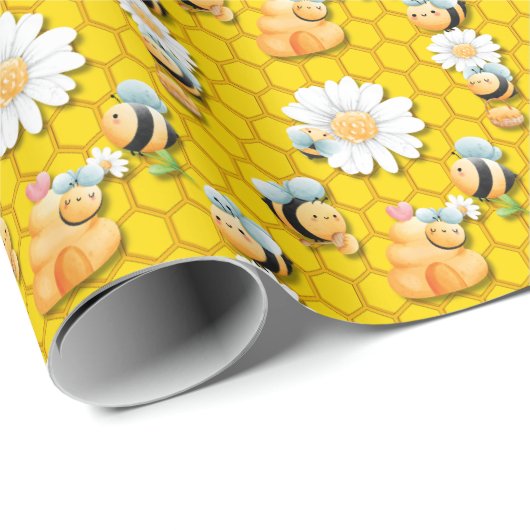 Bee Happy Wrapping papier (Rol Hoek)