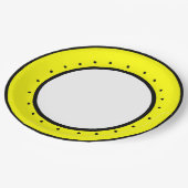 Bee Happy Yellow Black Polka stippen Papieren Bordje (Gekanteld)