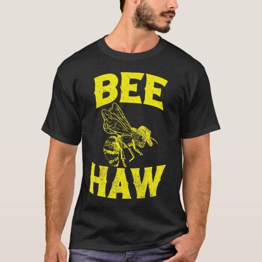 BEE HAW Cowboy Pet wordt Funny Western T-shirt (Voorkant)