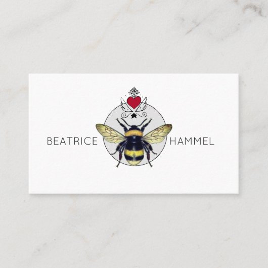 Bee Heart Wings Social Calling Card Visitekaartje (Voorkant)
