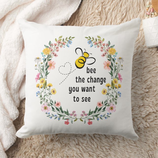 Bee het Change Inspirerend Sierkussen (Deken)
