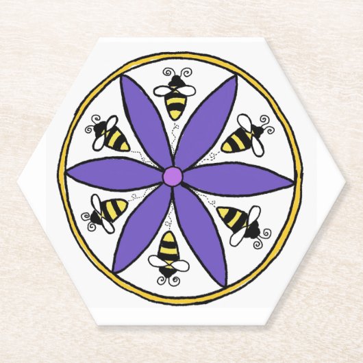 Bee Hex Sign Onderzetter (Voorkant)