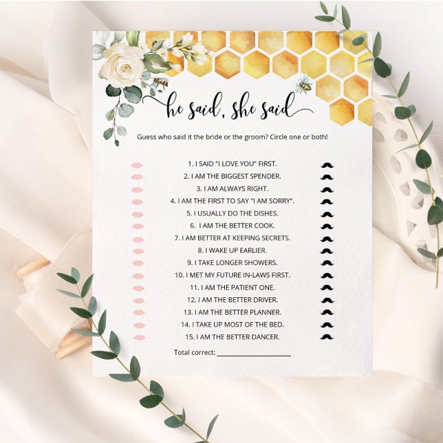 Bee Hij zei dat ze vrijgezellenfeest game zei (Creator heeft geüpload)