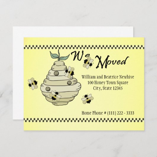 Bee Hive Aankondiging adreswijziging (Voorkant / Achterkant)