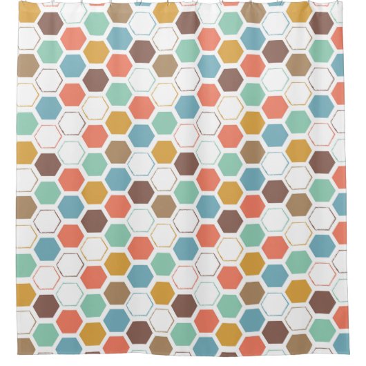 Bee Hive Module Patroon Douchegordijn (Voorkant)