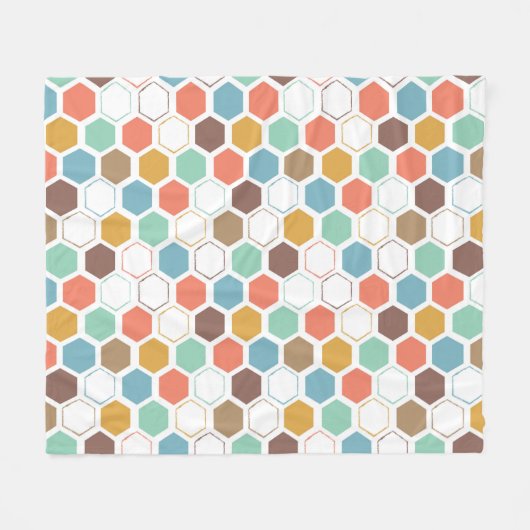 Bee Hive Module Patroon Fleece Deken (Voorkant (Horizontaal))