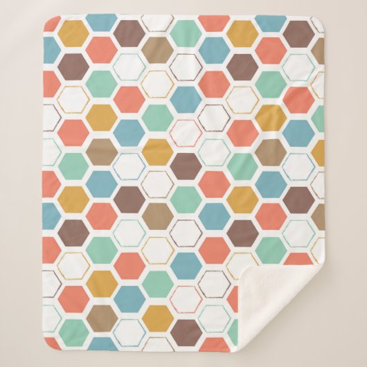 Bee Hive Module Patroon Sherpa Deken (Voorkant)