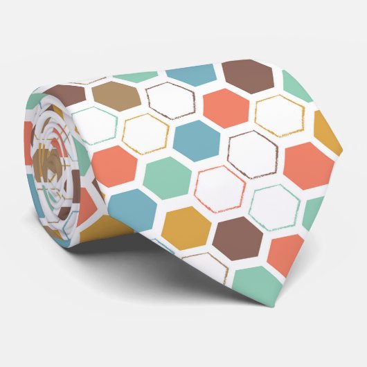 Bee Hive Module Patroon Stropdas (Opgerold)