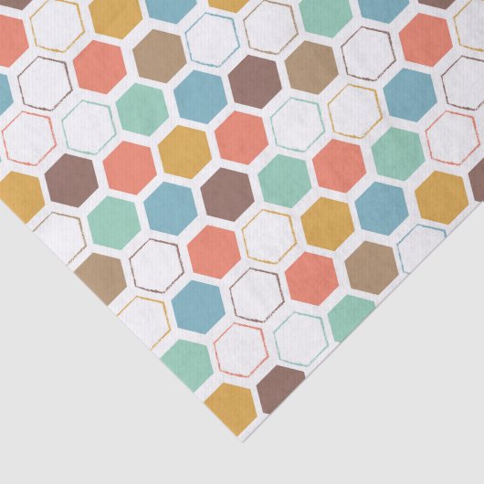 Bee Hive Module Patroon Tissuepapier (Detail)