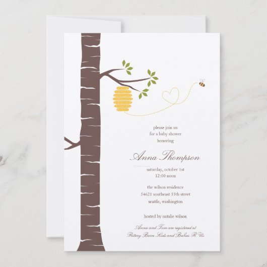 Bee Hive Shower/ partijuitnodiging Kaart (Voorkant)