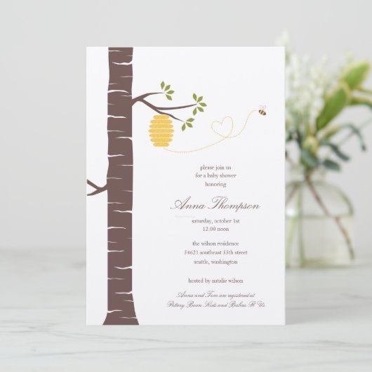 Bee Hive Shower/ partijuitnodiging Kaart (Staand voorkant)