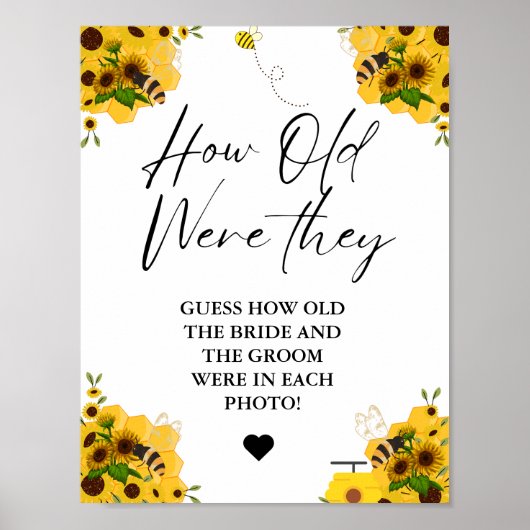 Bee Hoe oud waren ze vrijgezellenfeest Spel teken Poster (Voorkant)