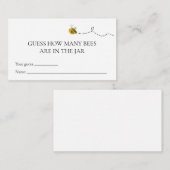 Bee Hoeveel Bijen Baby shower Game Card Informatiekaartje (Voorkant / Achterkant)