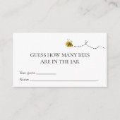 Bee Hoeveel Bijen Baby shower Game Card Informatiekaartje (Voorkant)