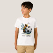 Bee Holding Soccer Ball Artwork T-shirt (Voorkant volledig)