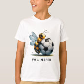Bee Holding Soccer Ball Artwork T-shirt (Voorkant)