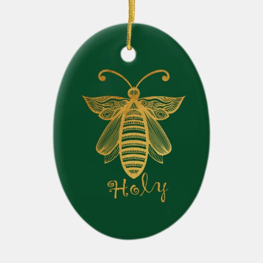 BEE HOLY kersthoningbijen Keramisch Ornament (Voorkant)