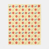 Bee Honey And Flower Fleece Deken (Voorkant)