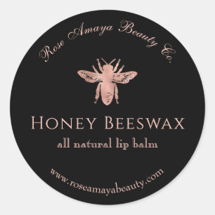 Bee Honey Beeswax Roos Gold Beauty Cosmetic Ronde Sticker