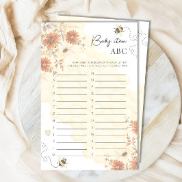 Bee Honey Boho Baby shower Item ABC spel