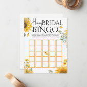 Bee Honey Bridal Shower Bingo Game Notitiekaartje (Voorkant / Achterkant in situ)