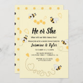 Bee Honey Hij of Zij Geslacht Onthullen Kaart (Voorkant / Achterkant)