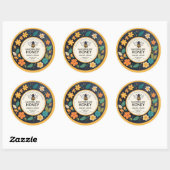 Bee Honey Jar Sticker Label - Dark Modern Floral (Vel)