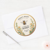Bee Honey Jar Sticker Label  Witte Bloemen (Envelop)