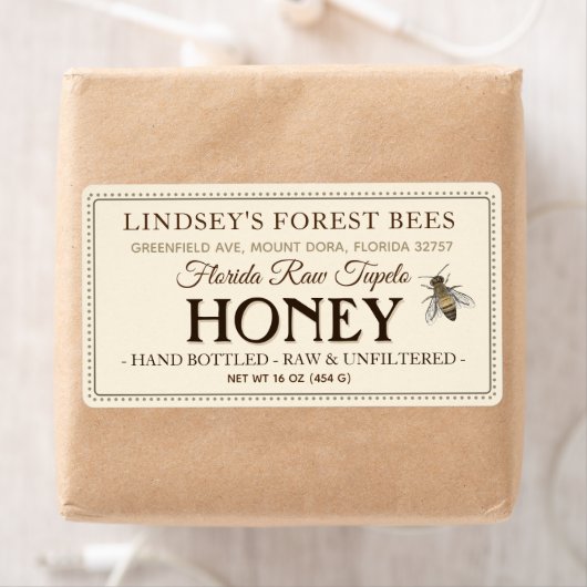  Bee Honey Label Hand gebotteld Raw Verzending (Insitu)