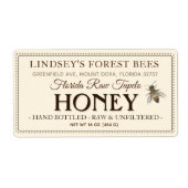  Bee Honey Label Hand gebotteld Raw Verzending (Voorkant)